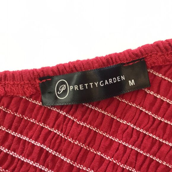 Pretty Garden Woman's Vibrant Red One Shoulder Crop Top Size L - Picture 4 of 6